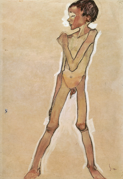 Nude Boy Standing von Egon Schiele