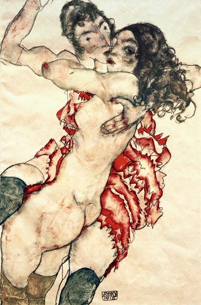 Frauenpaar (Sich umarmende Frauen) von Egon Schiele