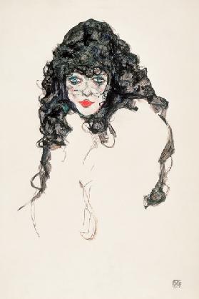 Mädchenkopf mit offenem Haar 1914