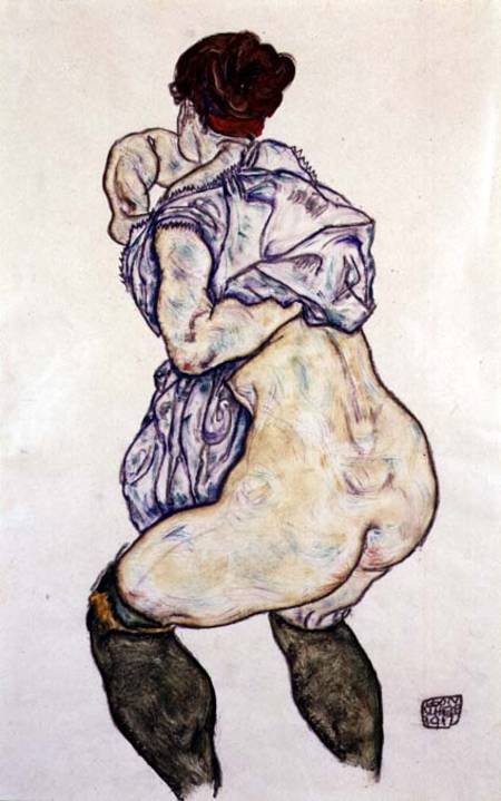 Woman Undressing von Egon Schiele