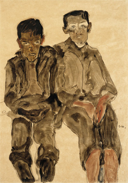Zwei Sitzende Knaben von Egon Schiele