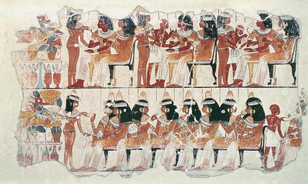 Banquet scene, from Thebes von Egyptian