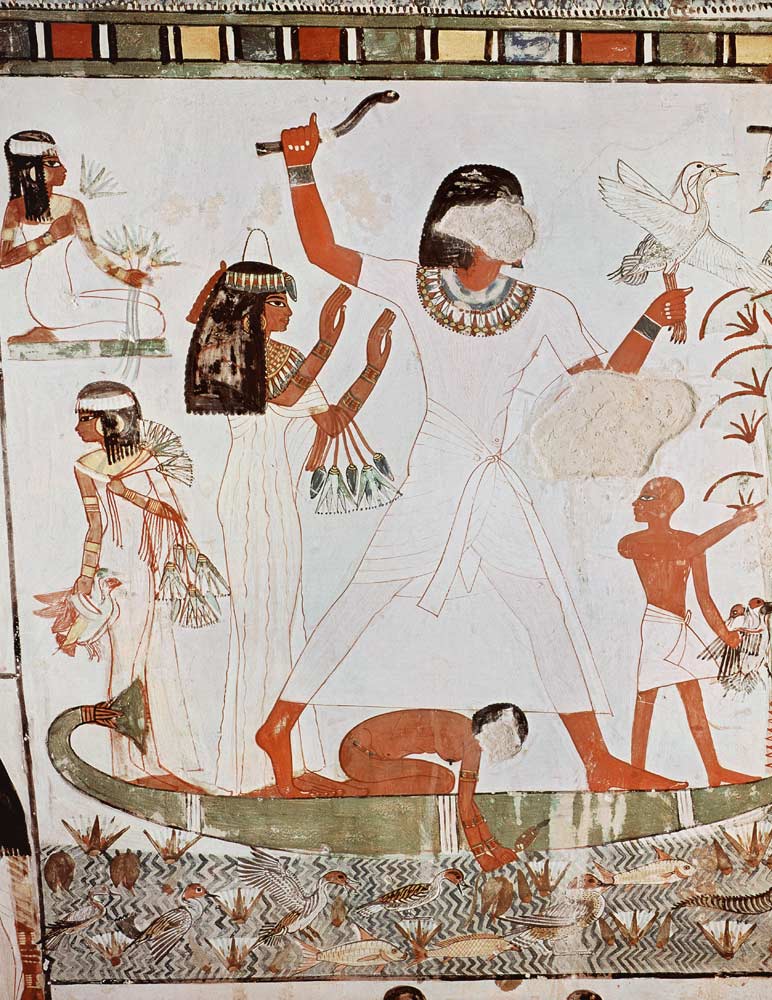 Fishing and fowling in the marshes, detail from the Tomb Chapel of Menna, New Kingdom von Egyptian