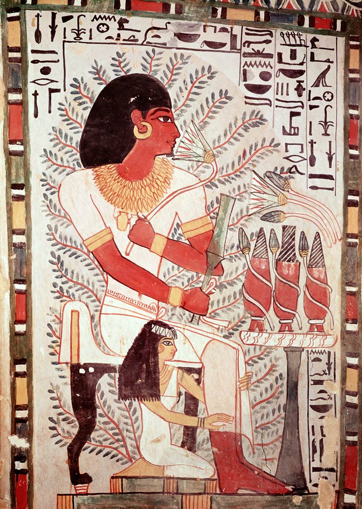 Sennefer seated with his wife, Meryt, from the Tomb of Sennefer, New Kingdom von Egyptian