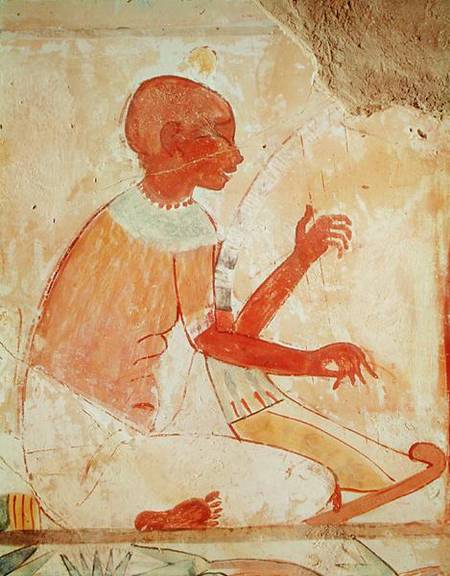 Blind Harpist Singing, from the Tomb of Nakht, New Kingdom von Egyptian