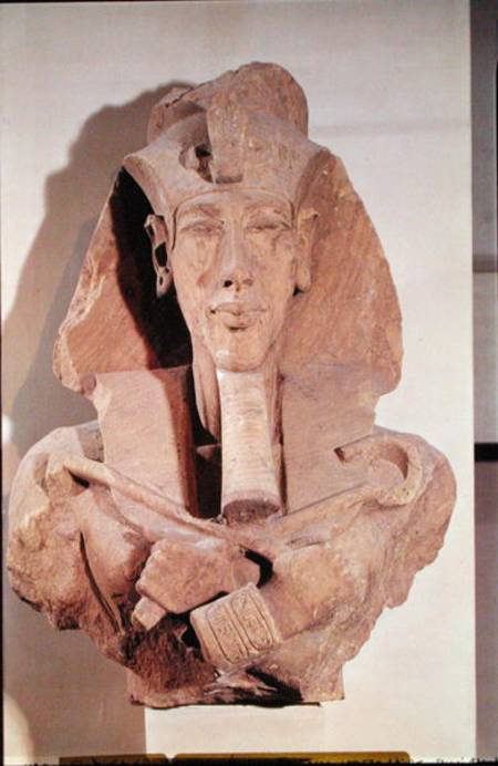 Bust of Amenophis IV (Akhenaten) (c.1364-1347 BC) from the Temple of Amun, Karnak, New Kingdom von Egyptian