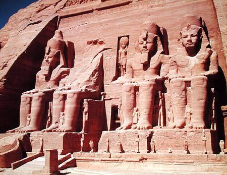 Four colossal figures of the king, from the Temple of Ramesses II, New Kingdom von Egyptian
