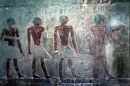 Craftsmen from the South wall of the Mastaba Chapel of Ti, Old Kingdom von Egyptian
