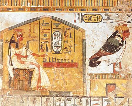 Nefertari playing senet, detail of a wall painting from the Tomb of Queen Nefertari, New Kingdom von Egyptian