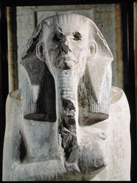 Seated statue of King Djoser (2630-2611 BC) from the Mortuary Temple beside the Step Pyramid of Djos von Egyptian