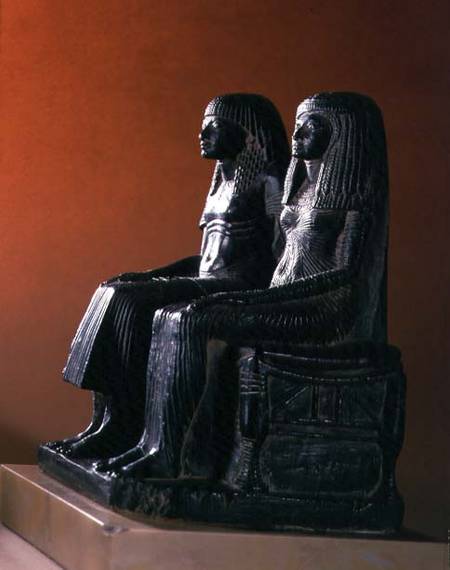 A seigneurial couple in ceremonial clothes, New Kingdom von Egyptian