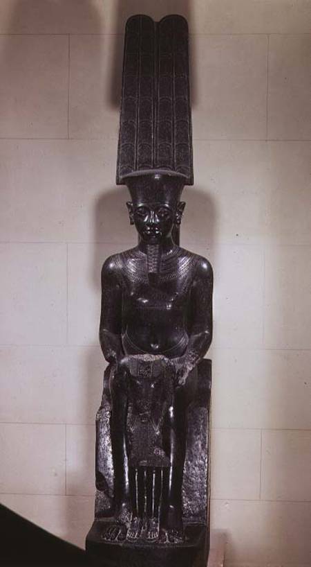 Statue of the God Amun protecting Tutankhamun, New Kingdom von Egyptian