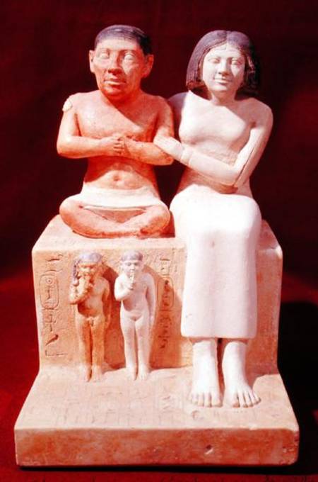 Statuette of the dwarf Seneb and his family von Egyptian