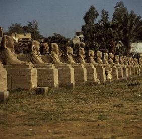 Avenue of Sphinxes, added by Nectanebo I (380-362 BC) Late Period added by N
