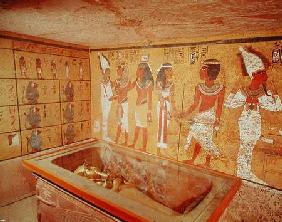 The burial chamber in the Tomb of Tutankhamun, New Kingdom