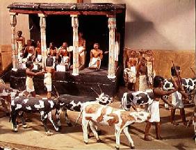 Funerary model of a census of livestock, from the Tomb of Meketre, Thebes, Middle Kingdom c.2000 BC