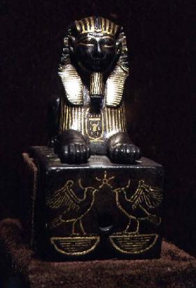 Statuette of a sphinx of King Tuthmosis III, New Kingdom c.1490-143