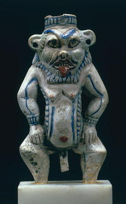 Kohl pot in the form of the god Bes, New Kingdom, c.1400-1300 BC (faience) von Egyptian 18th Dynasty