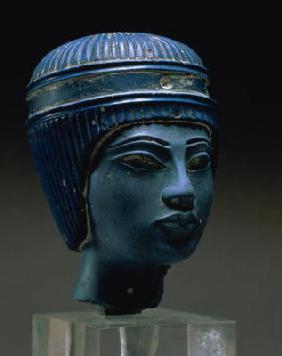 Royal head, possibly Tutankhamun, New Kingdom (pressed glass) (see also 154086) 19th