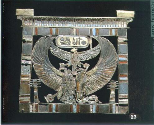 Pectoral of Ramesses II (c.1290-1224 BC) New Kingdom (gold, glass & turquoise) (see also 55440) von Egyptian 19th Dynasty