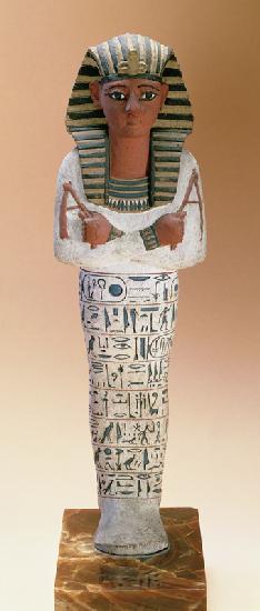 Shabti figure of Ramesses IV, New Kingdom (stuccoed & painted wood) 18th