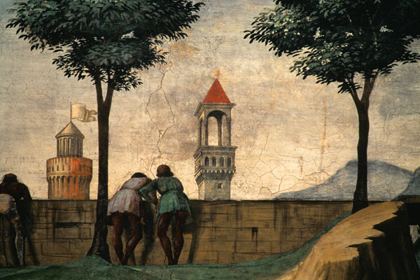 Men Looking over a Wall, from the Visitation von  (eigentl. Domenico Tommaso Bigordi) Ghirlandaio Domenico