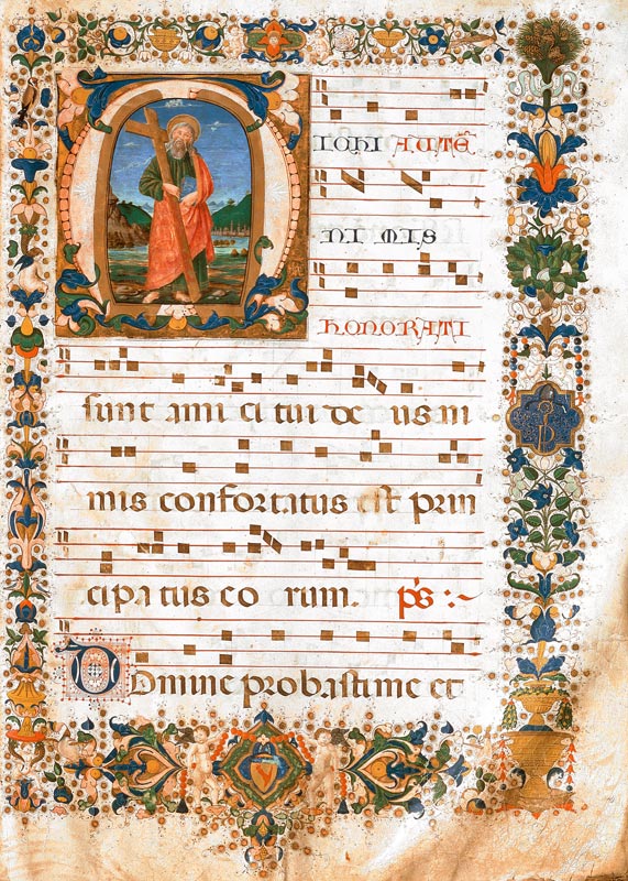 Notenhandschrift mit Initiale von  (eigentl. Domenico Tommaso Bigordi) Ghirlandaio Domenico