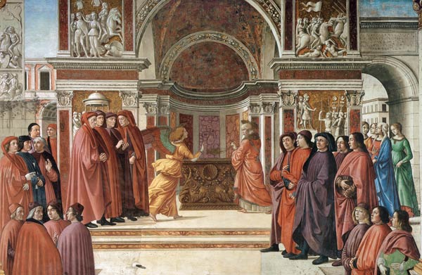 Verkündigung an Zacharias von  (eigentl. Domenico Tommaso Bigordi) Ghirlandaio Domenico