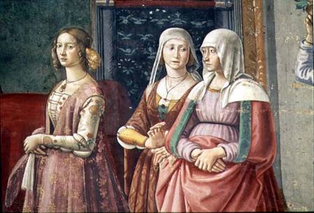 Florentine Ladies, from the Birth of St. John the Baptist von  (eigentl. Domenico Tommaso Bigordi) Ghirlandaio Domenico