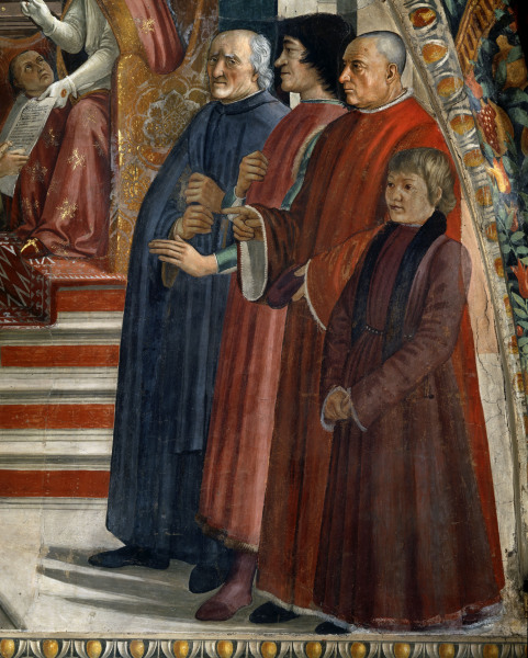 Lorenzo Medici u.a von  (eigentl. Domenico Tommaso Bigordi) Ghirlandaio Domenico