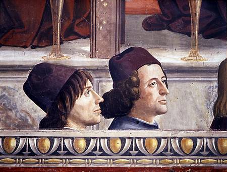 Portraits of Matteo Franco and Luigi Pulci (1432-84) from the Cycle of the Life of St. Francis von  (eigentl. Domenico Tommaso Bigordi) Ghirlandaio Domenico