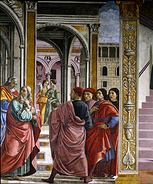 Die Vertreibung Joachims aus dem Tempel. von  (eigentl. Domenico Tommaso Bigordi) Ghirlandaio Domenico