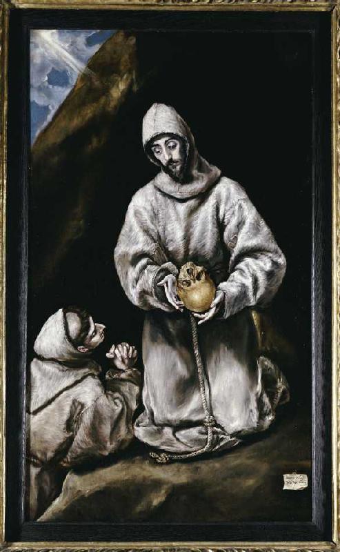 Der heiliger Franziskus meditierend. von (eigentl. Dominikos Theotokopulos) Greco, El