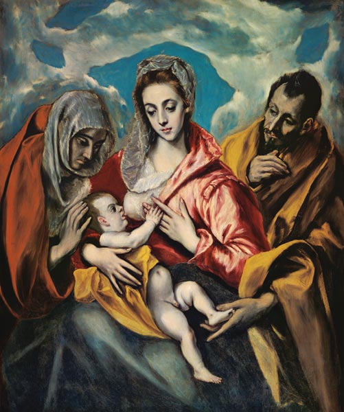 Die Heilige Familie mit der hl. Anna. von (eigentl. Dominikos Theotokopulos) Greco, El