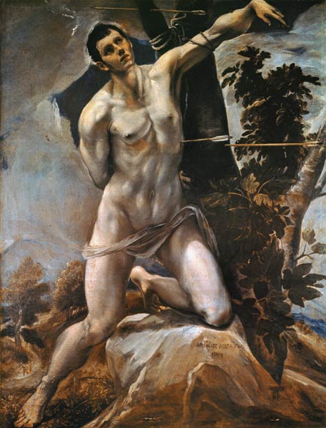 El Greco / St Sebastian / Painting von (eigentl. Dominikos Theotokopulos) Greco, El
