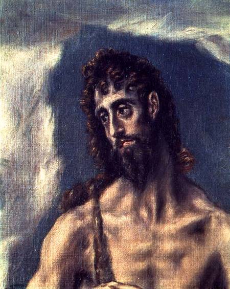 SS. John the Evangelist and John the Baptist, detail of the Baptist von (eigentl. Dominikos Theotokopulos) Greco, El