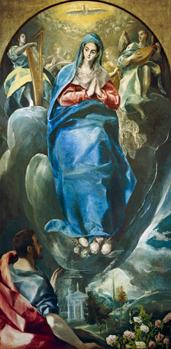 The Immaculate Conception Contemplated by St. John the Evangelist von (eigentl. Dominikos Theotokopulos) Greco, El