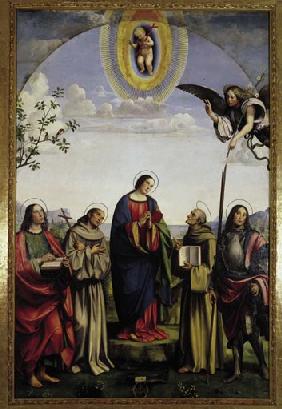 Verkuendigung an Maria mit Heiligen 1500