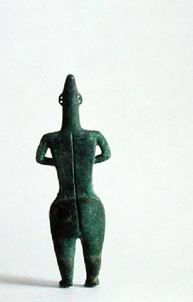 Back view of a human figurine thought to have had ritual connotations, from Marlik, Iran late 2nd o