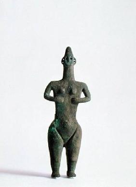Front view of a human figurine thought to have had ritual connotations, from Marlik, Iran late 2nd o