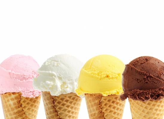 Assorted ice cream in sugar cones von Elena Elisseeva