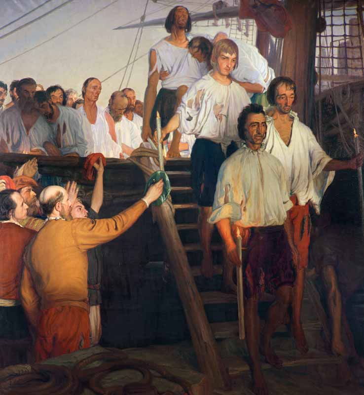 Juan Sebastian Elcano and his Crew von Elias Salaverria