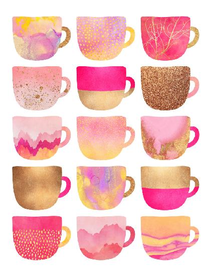 Hübsche rosa Kaffeetassen