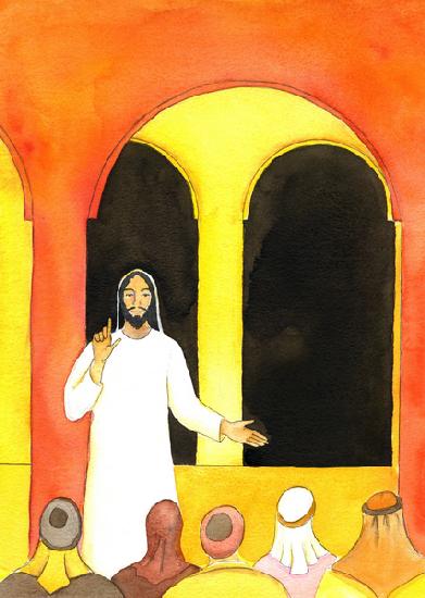 Jesus preached in the Temple, speaking the truth, and angering some people who then plotted to harm  2001