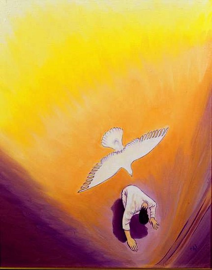 The same Spirit who comforted Christ in Gethsemane can console us, 2000 (oil on panel)  von Elizabeth  Wang