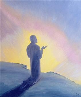 In His life on earth Jesus prayed to His Father with praise and thanks, 1995 (oil on panel) 