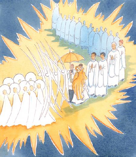 Whenever we honour the Presence of Jesus in the Blessed Sacrament the angels and saints join us in o 2004