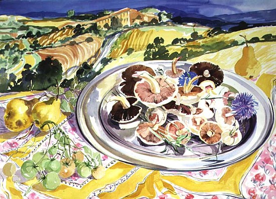 A Plate of Mushrooms  von Elizabeth Jane  Lloyd