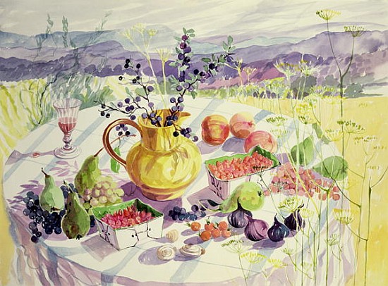 French Table (w/c)  von Elizabeth Jane  Lloyd