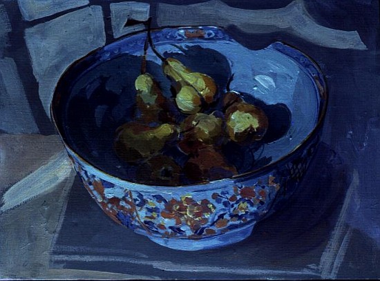 Quinces in a Blue Bowl von Elizabeth Jane  Lloyd
